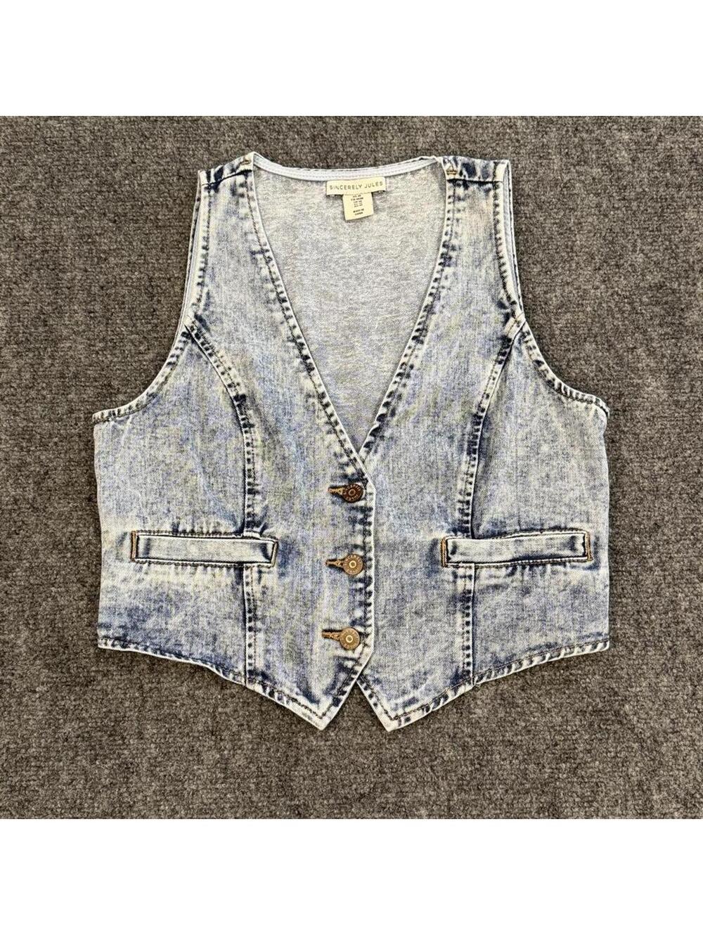 Sincerely Jules by Alex Perry stretch denim vest in size M